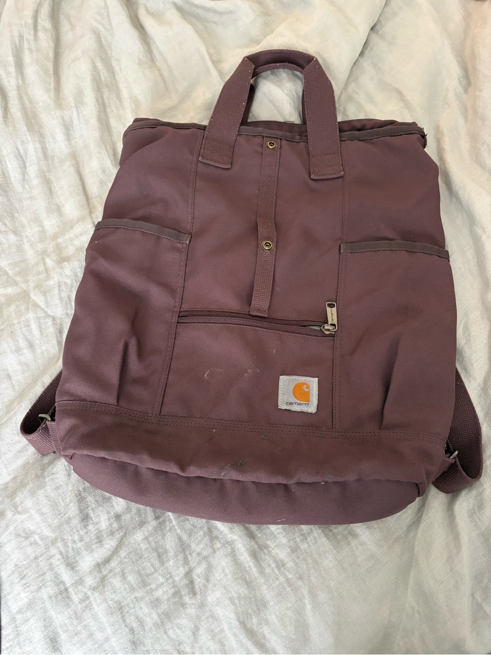 Carhartt Men's Maroon Canvas Tote-Style Backpack